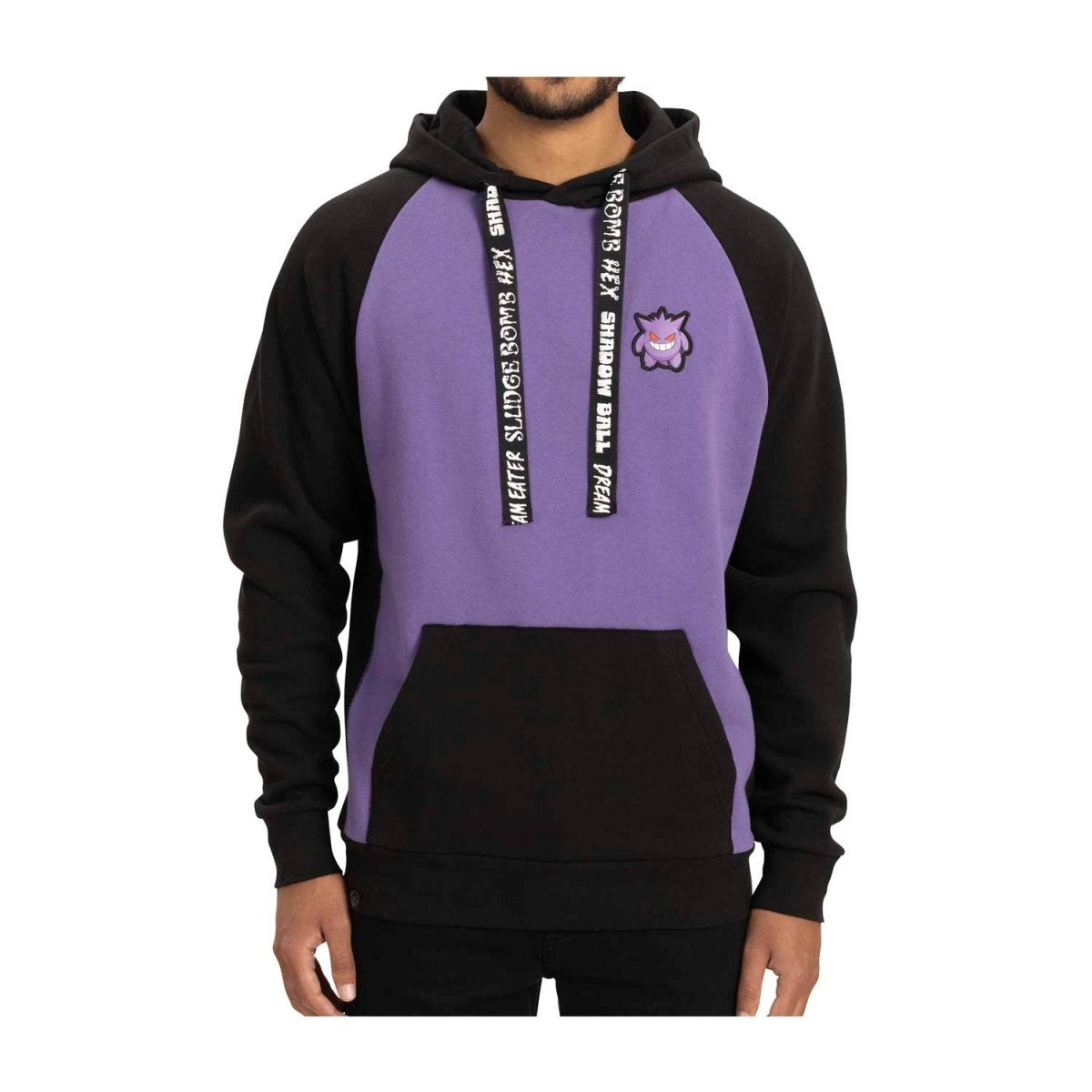 Pokemon TCG: Center - Gengar Black & Purple Pullover Hoodie - Adult