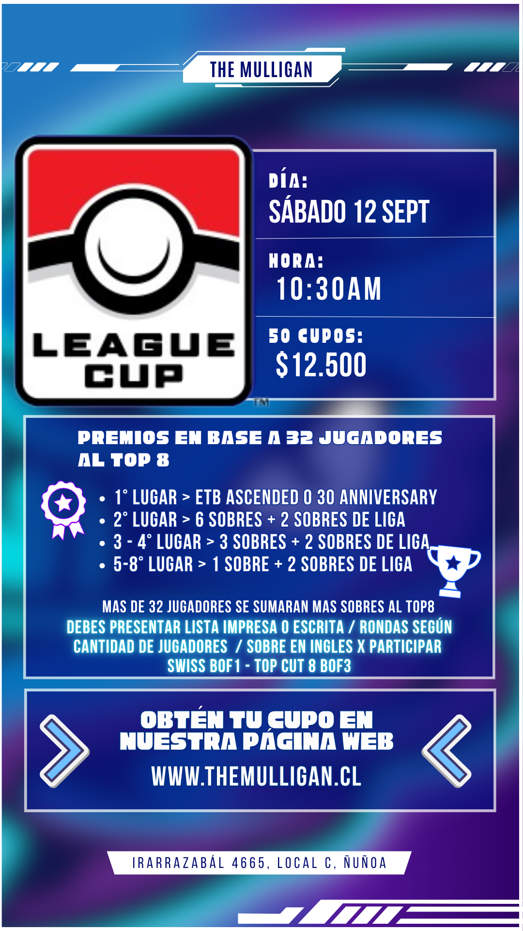 Pokemon TCG: League Cup - Sabado 12 Septiembre - 10:30